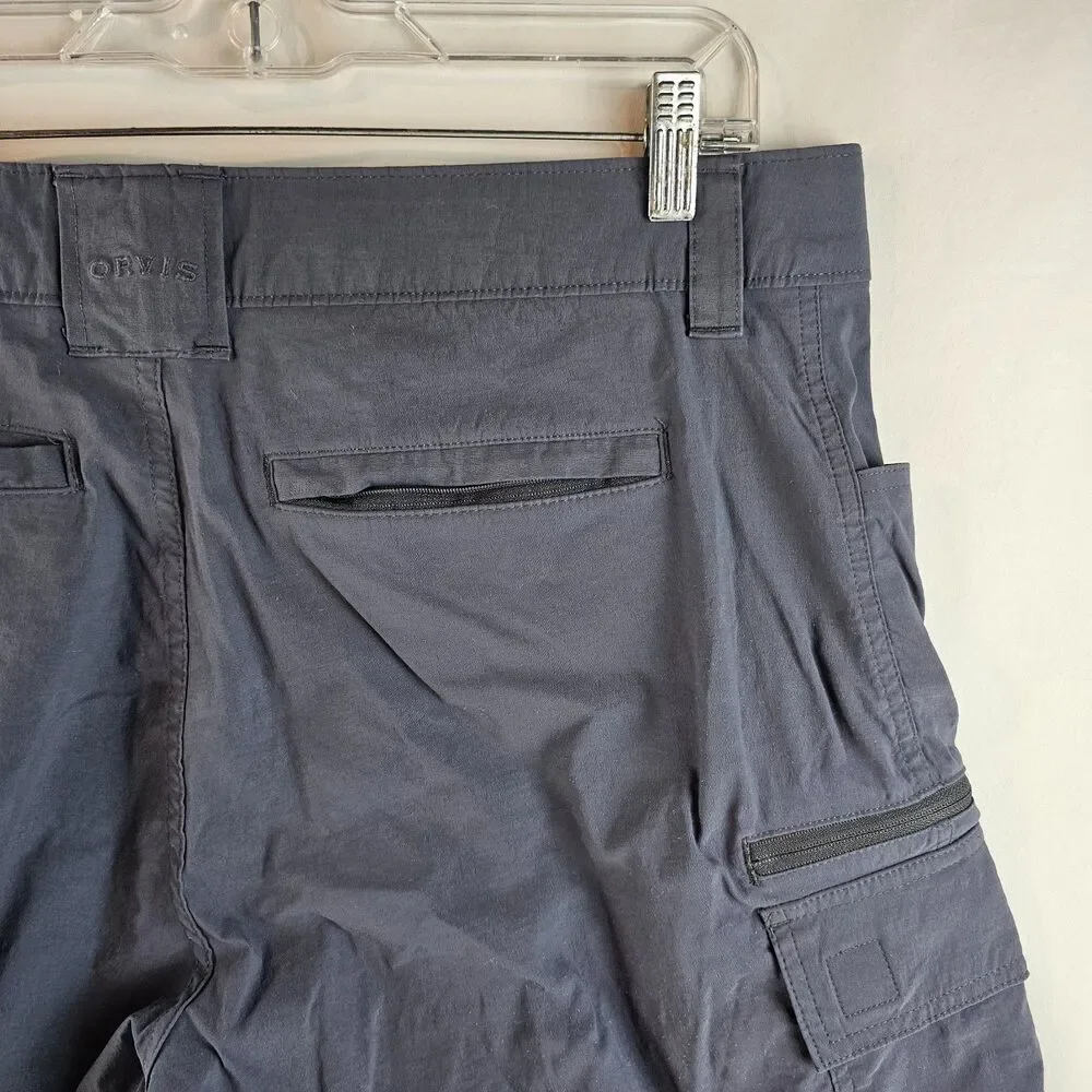 Orvis Shorts Mens 36 Gray Tech Cargo Stretch Hiking Outdoors Performance Gorp